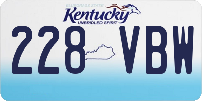 KY license plate 228VBW