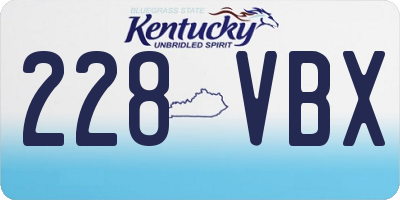 KY license plate 228VBX