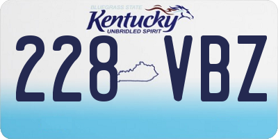 KY license plate 228VBZ