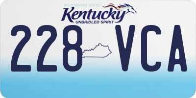 KY license plate 228VCA
