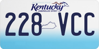 KY license plate 228VCC