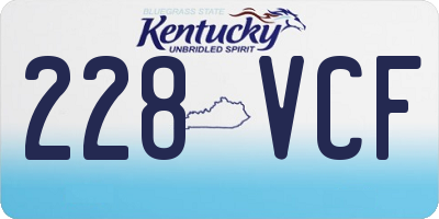 KY license plate 228VCF