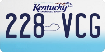KY license plate 228VCG