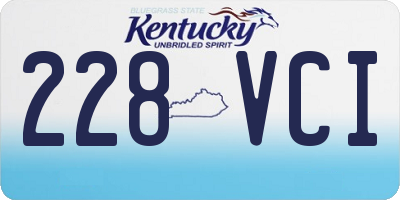 KY license plate 228VCI