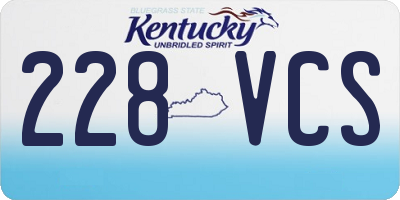 KY license plate 228VCS