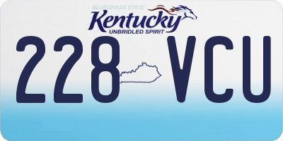 KY license plate 228VCU