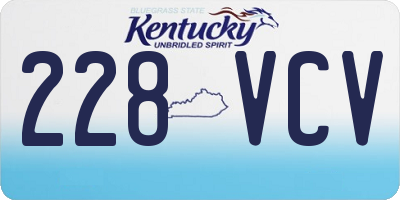 KY license plate 228VCV