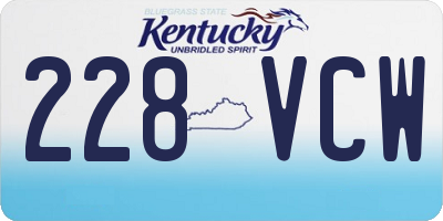 KY license plate 228VCW