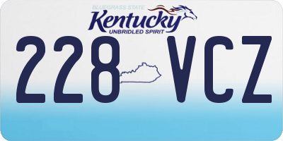 KY license plate 228VCZ