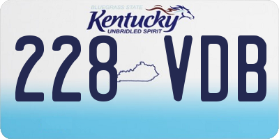 KY license plate 228VDB