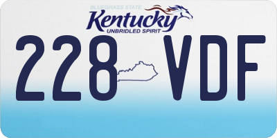 KY license plate 228VDF