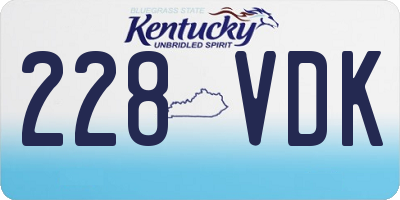 KY license plate 228VDK