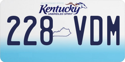 KY license plate 228VDM