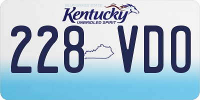 KY license plate 228VDO