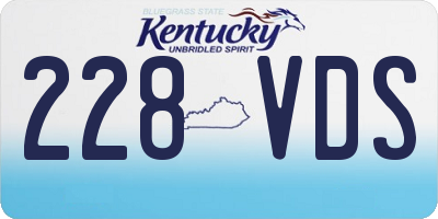 KY license plate 228VDS