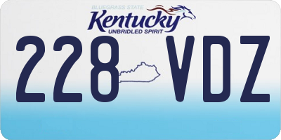KY license plate 228VDZ