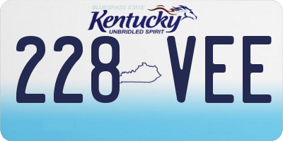 KY license plate 228VEE