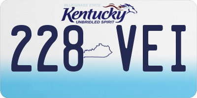 KY license plate 228VEI