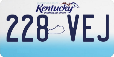 KY license plate 228VEJ
