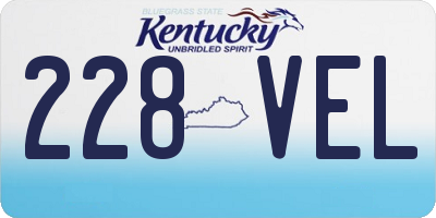 KY license plate 228VEL