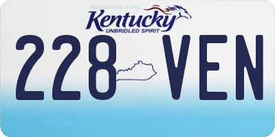 KY license plate 228VEN