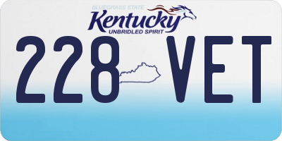 KY license plate 228VET