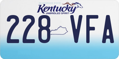 KY license plate 228VFA