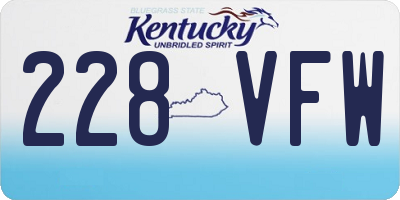 KY license plate 228VFW