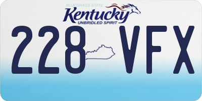 KY license plate 228VFX