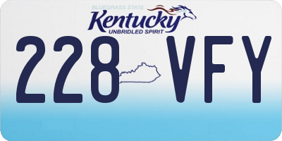 KY license plate 228VFY