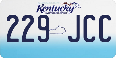 KY license plate 229JCC