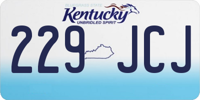 KY license plate 229JCJ