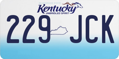 KY license plate 229JCK