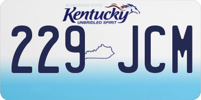 KY license plate 229JCM