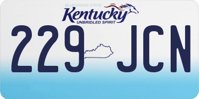 KY license plate 229JCN