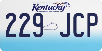 KY license plate 229JCP