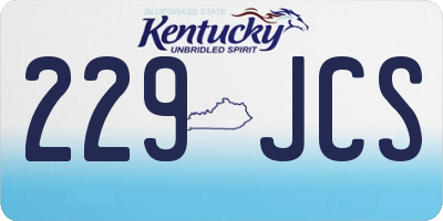 KY license plate 229JCS