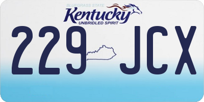 KY license plate 229JCX