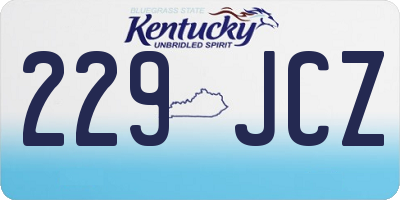 KY license plate 229JCZ