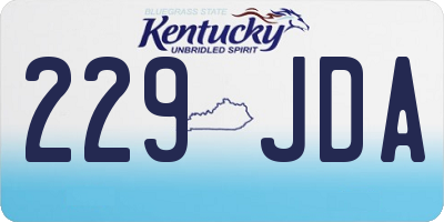 KY license plate 229JDA
