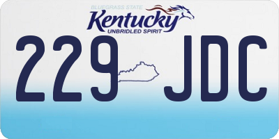 KY license plate 229JDC