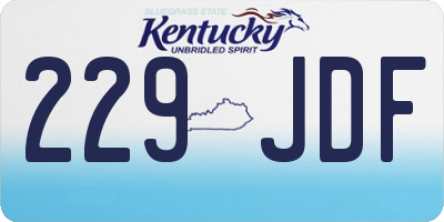 KY license plate 229JDF