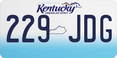KY license plate 229JDG
