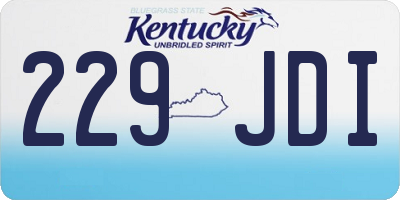 KY license plate 229JDI