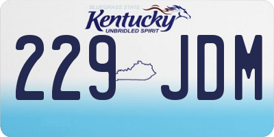 KY license plate 229JDM