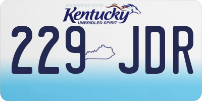 KY license plate 229JDR