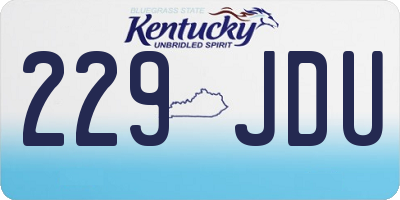 KY license plate 229JDU