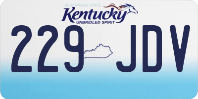 KY license plate 229JDV