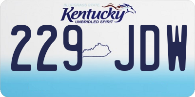 KY license plate 229JDW