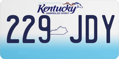 KY license plate 229JDY